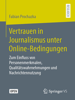 cover image of Vertrauen in Journalismus unter Online-Bedingungen